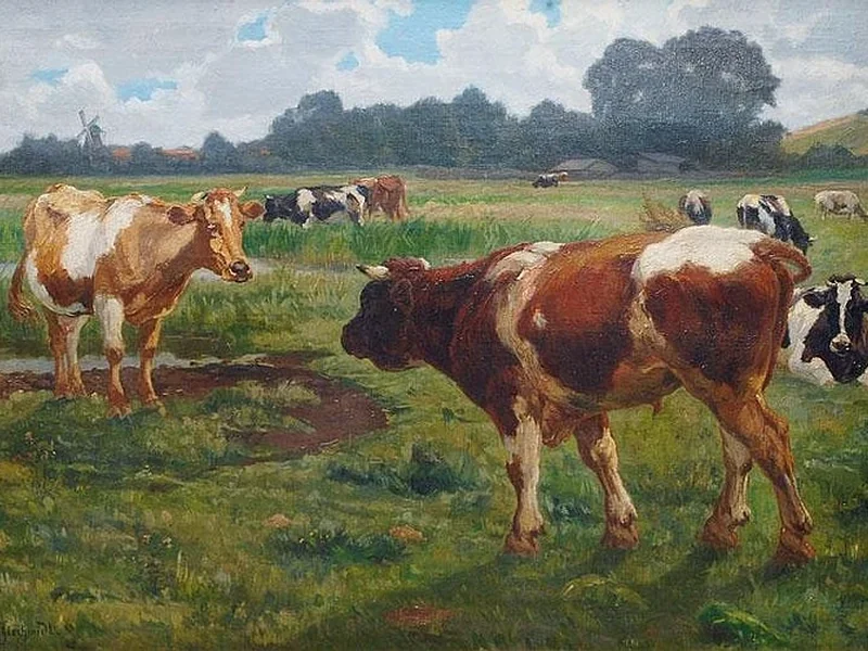1854-Max Stahlschmidt - Mucche al pascolo